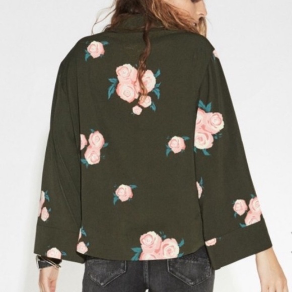 One Teaspoon Quartermaster Floral Kimono Sleeve Top - Picture 3 of 16